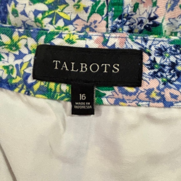 Talbots Floral Green & Blue A-Line Stretch Skirt 16 - Picture 10 of 10